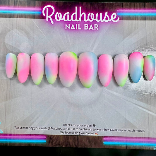Pastel Aura Press-On Nails | Airbrush Rainbow Dream Nails