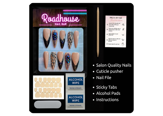 Baroque Rose Press-On Nails – Gold Foil & Pink Floral Wedding Glam (24pcs)