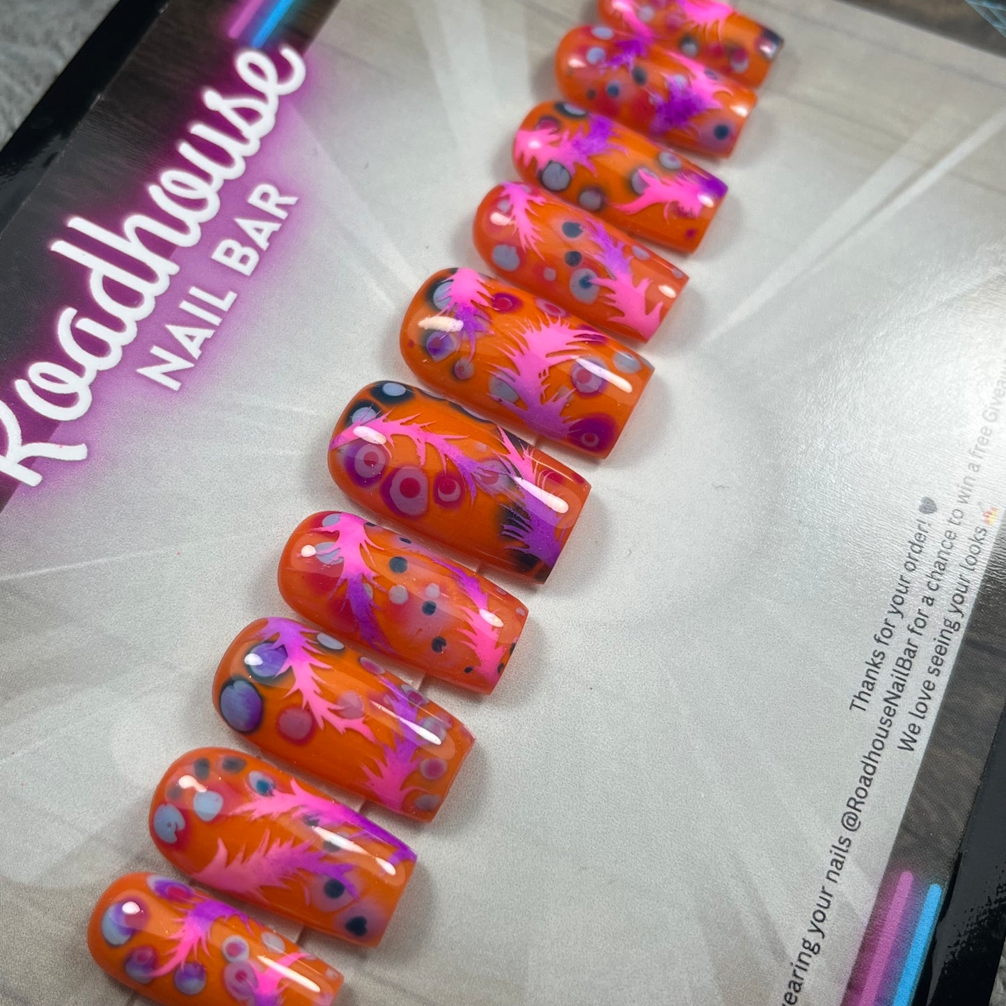 Sunburst Rainbow Swirl Press-On Nails – Psychedelic Pop Art in a Custom 10pc Set