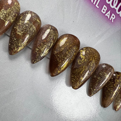 Molten Gold Luxury Press-On Nails - 10pc Nail Set