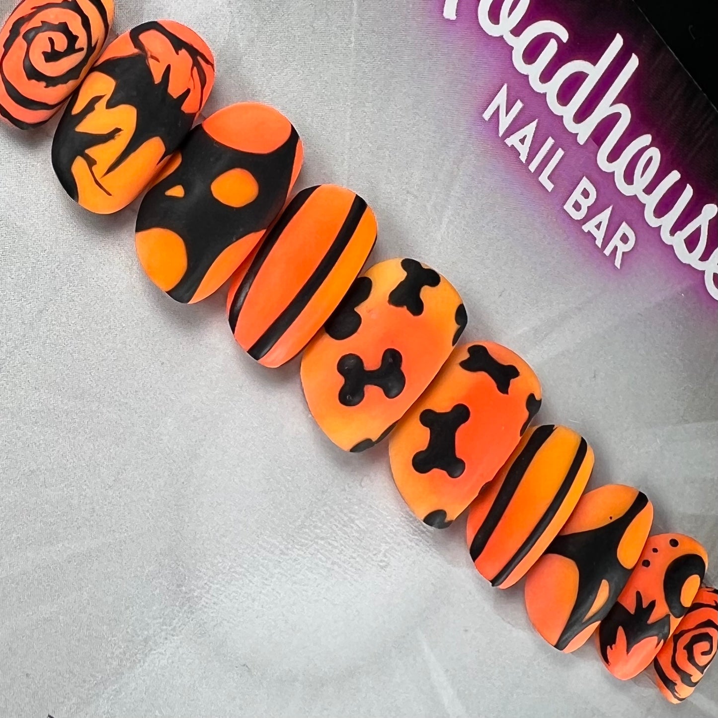 Cute Pumpkin Halloween Press-On Nails | Spooky Alternative Autumn Nail Set