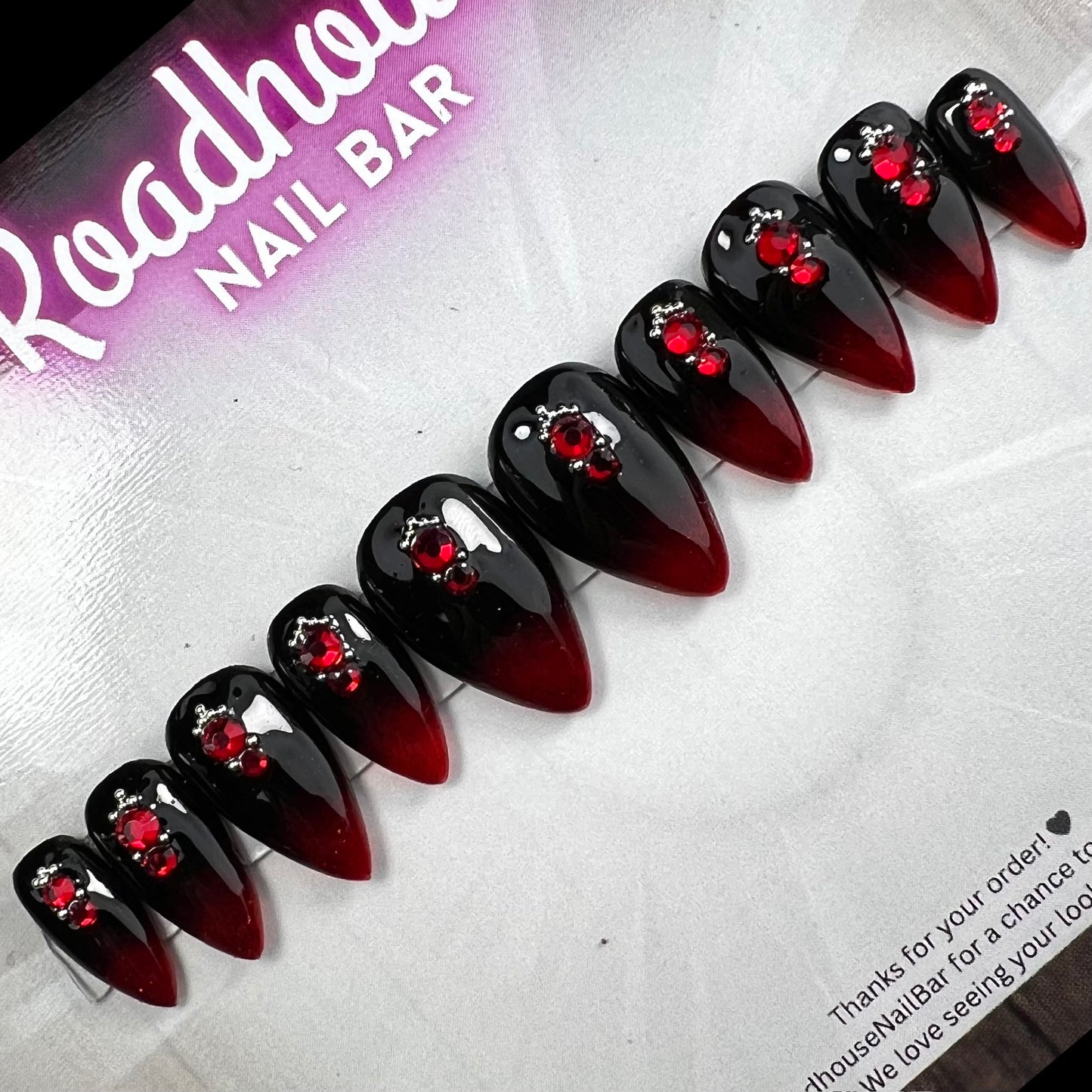 Blood Drip Press-On Nails | Gothic Dripping Blood Alternative Nail Set