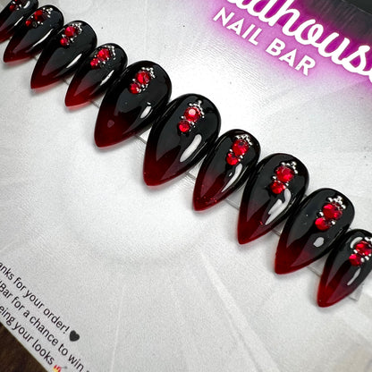 Blood Drip Press-On Nails | Gothic Dripping Blood Alternative Nail Set