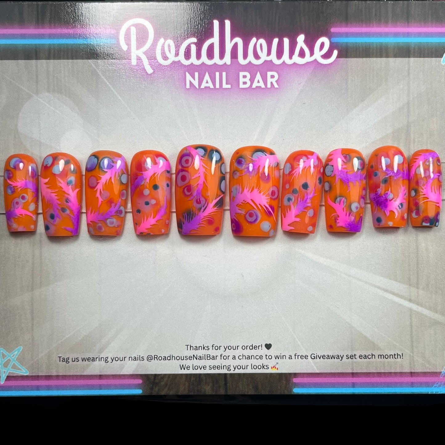 Sunburst Rainbow Swirl Press-On Nails – Psychedelic Pop Art in a Custom 10pc Set