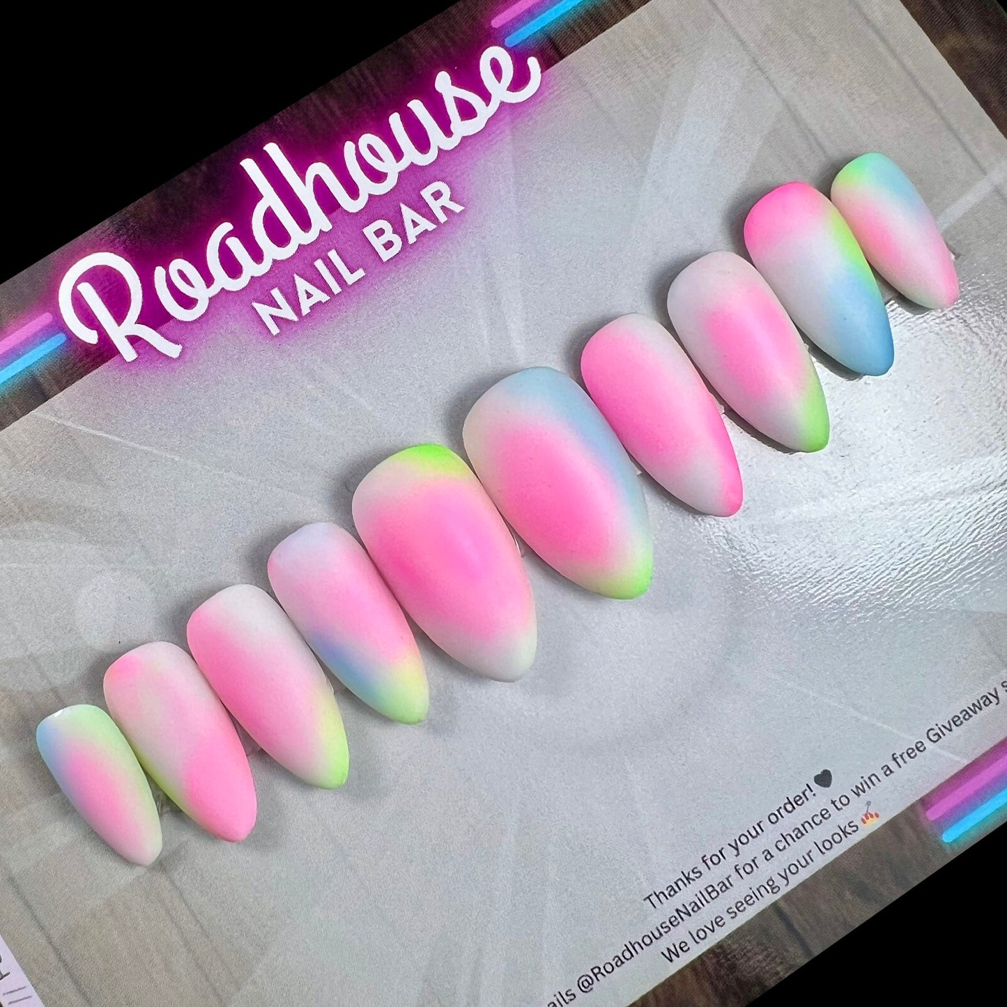 Pastel Aura Press-On Nails | Airbrush Rainbow Dream Nails