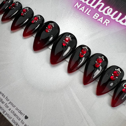 Blood Drip Press-On Nails | Gothic Dripping Blood Alternative Nail Set
