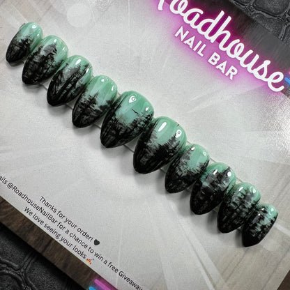 Whispering Pines | Glow in the Dark Forest Press-On Nails
