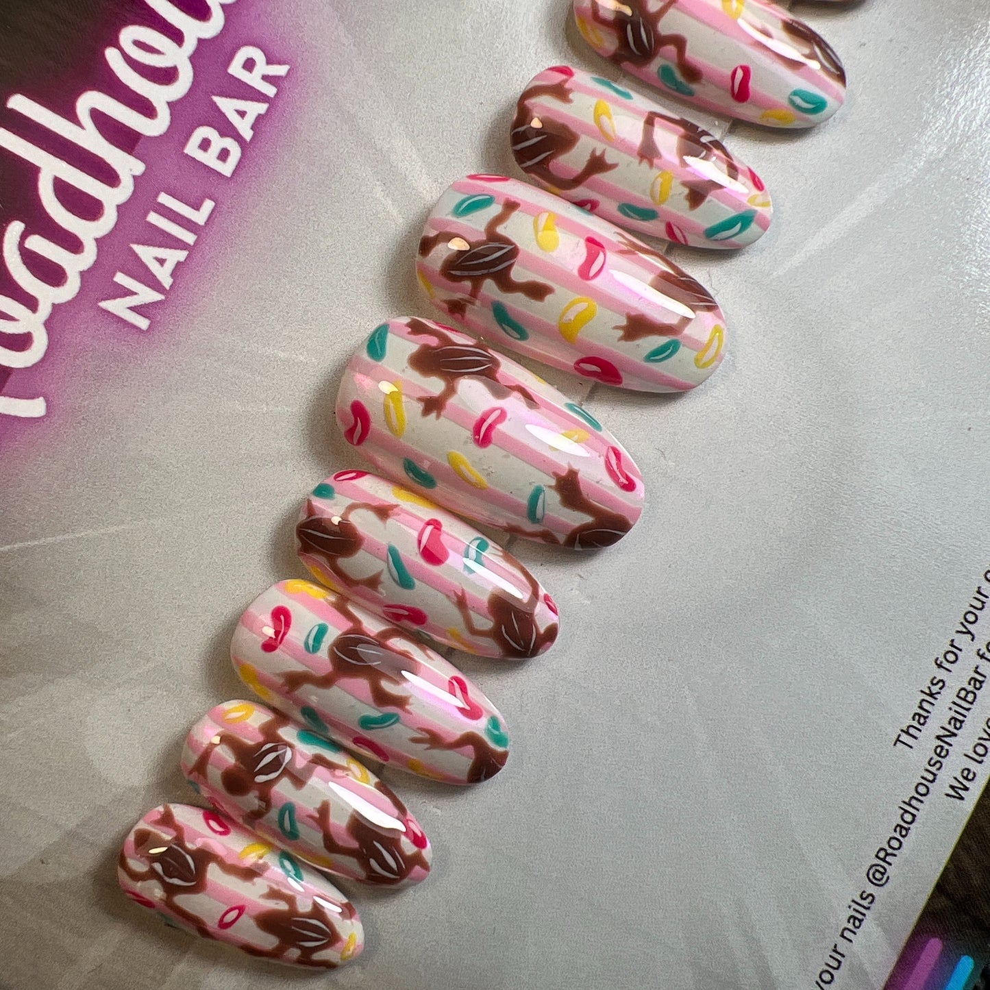 Chocolate Frog & Jelly Bean Press-On Nails – Honey Sweetshop-Inspired Candy Art (10pc Custom Set)