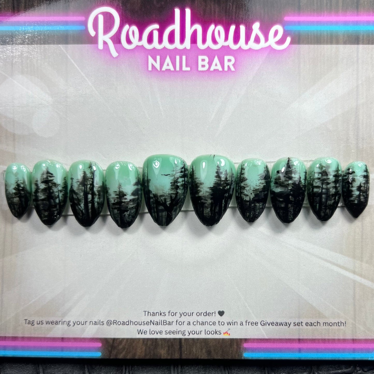 Whispering Pines | Glow in the Dark Forest Press-On Nails