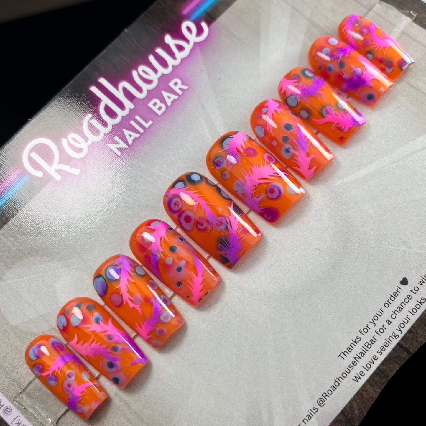 Sunburst Rainbow Swirl Press-On Nails – Psychedelic Pop Art in a Custom 10pc Set