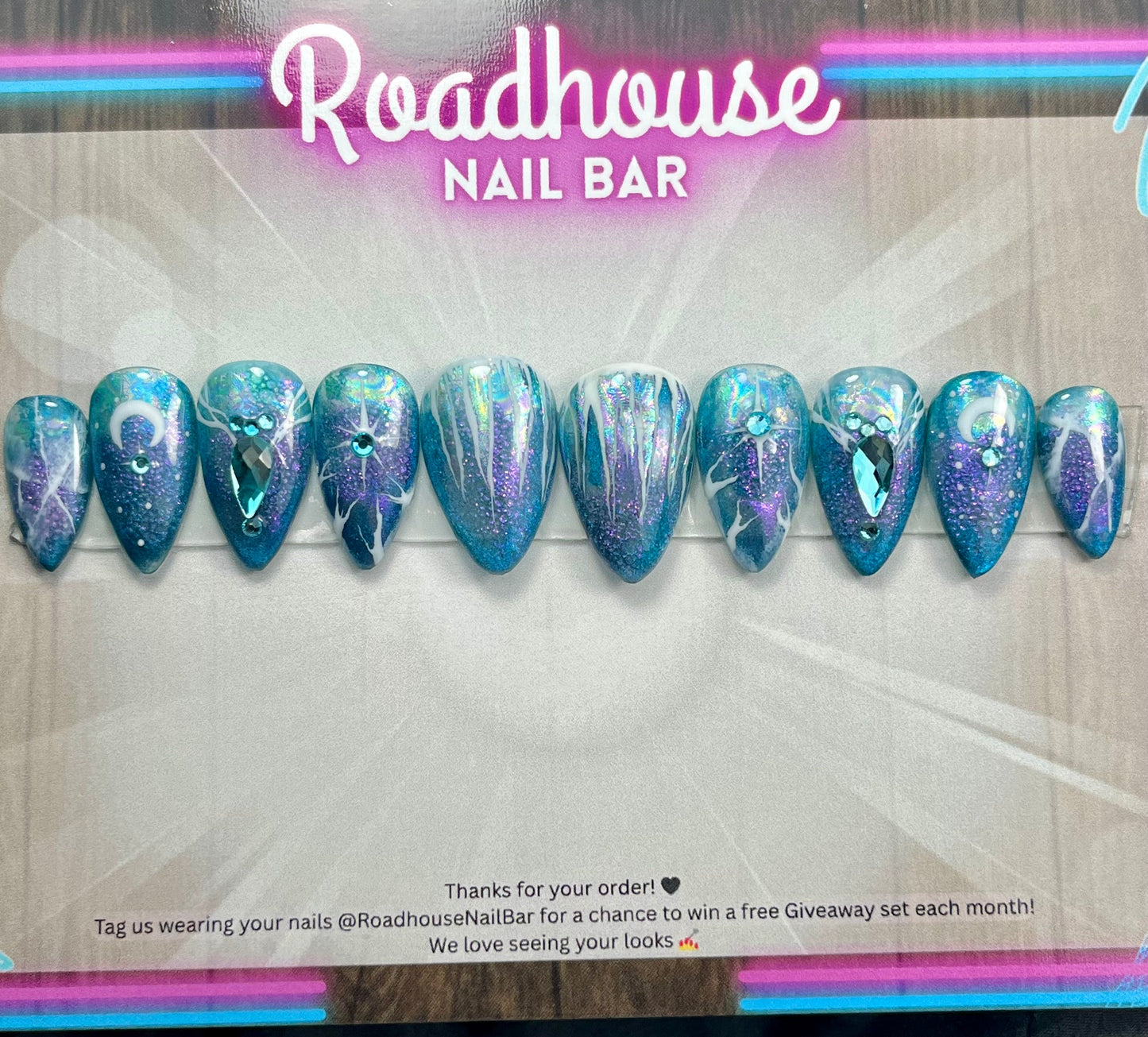 Winter Solstice Icy Blue Aura(10pcs) nail set