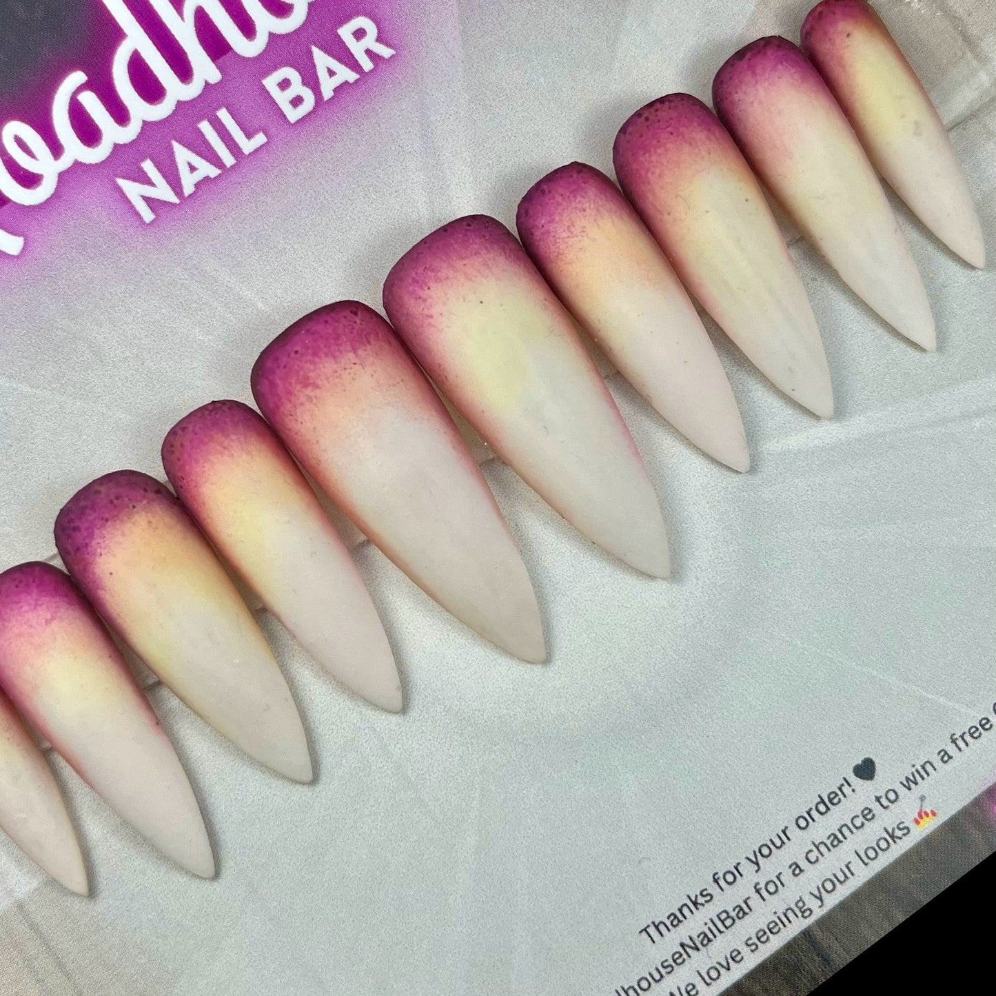 Nosferatu Ombre Press-On Nails – Gothic Sunset Vampire Gradient