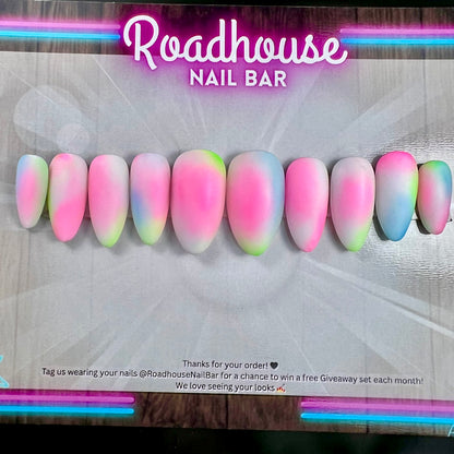 Pastel Aura Press-On Nails | Airbrush Rainbow Dream Nails