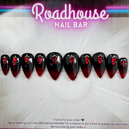 Blood Drip Press-On Nails | Gothic Dripping Blood Alternative Nail Set