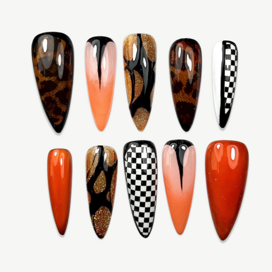 Loose Control Concert Press-On Nails – Punk Rock Glam 10pc Set