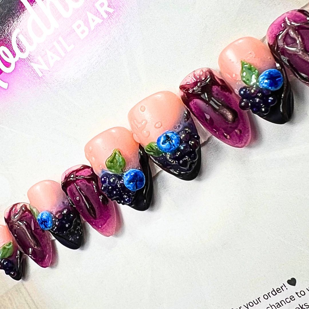 Blackberry Brambles | Woodland Berry Press-On Nails