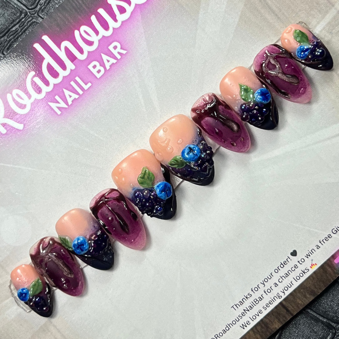 Blackberry Brambles | Woodland Berry Press-On Nails