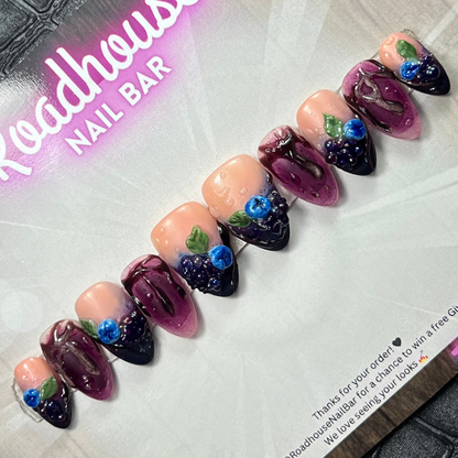 Blackberry Brambles | Woodland Berry Press-On Nails