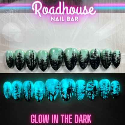 Whispering Pines | Glow in the Dark Forest Press-On Nails