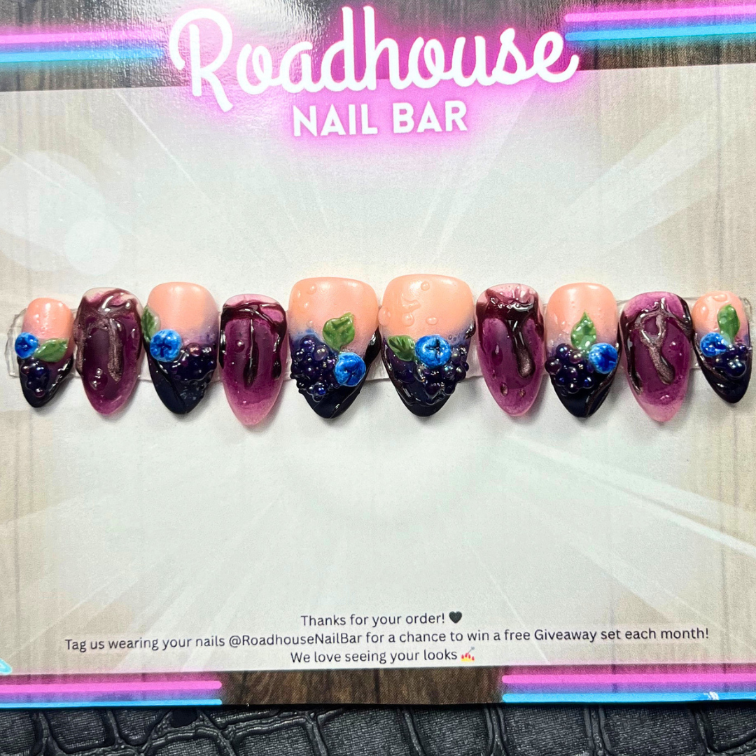 Blackberry Brambles | Woodland Berry Press-On Nails