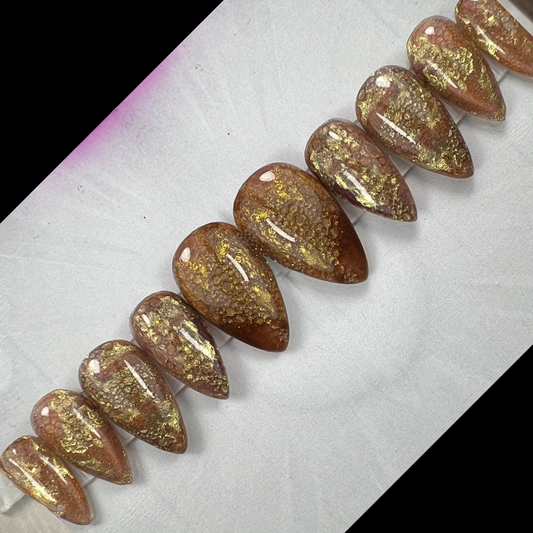 Molten Gold Luxury Press-On Nails - 10pc Nail Set