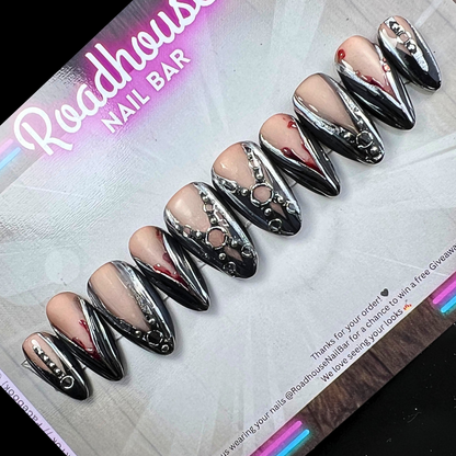 Blood Oath | Vampire Assassin Armor Press-On Nails